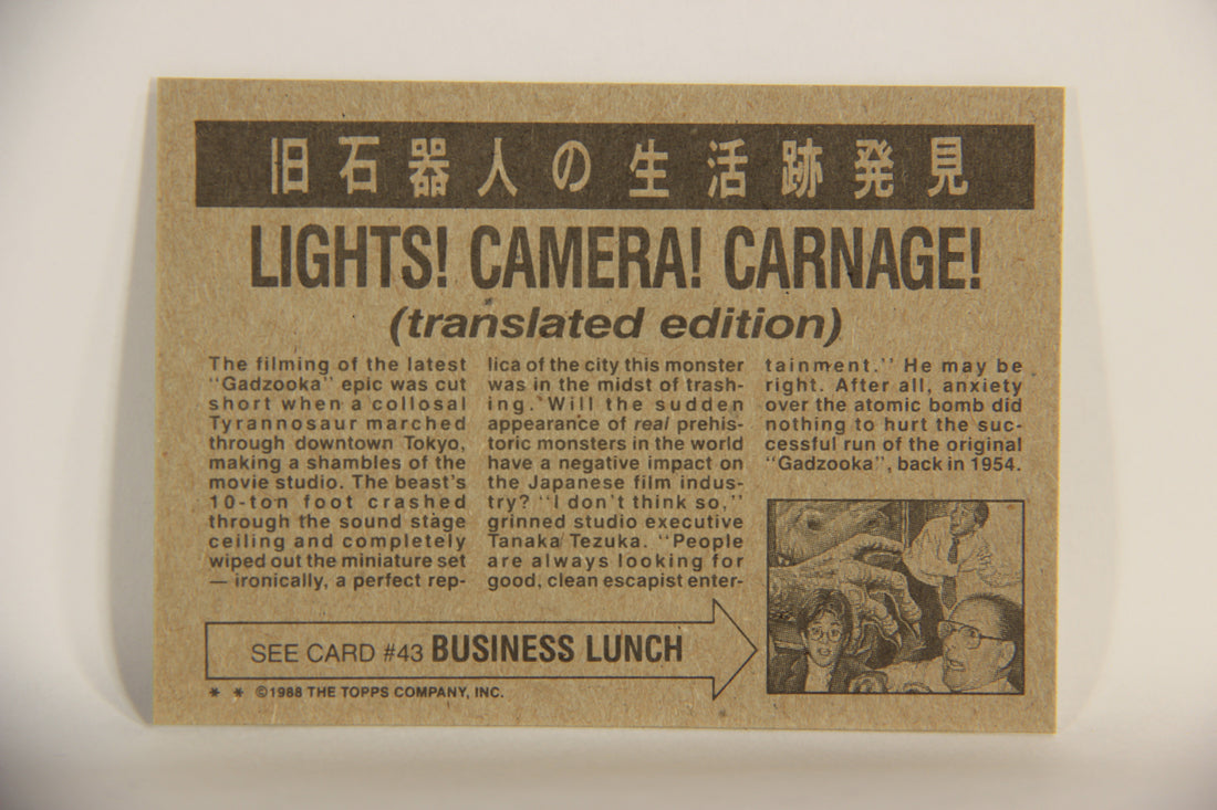 Dinosaurs Attack 1988 Vintage Trading Card #42 Lights Camera Carnage ENG L010086