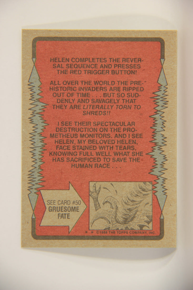 Dinosaurs Attack 1988 Vintage Trading Card #49 Ripped Out Of Time ENG L010093