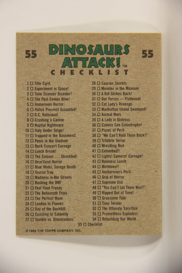 Dinosaurs Attack 1988 Vintage Trading Card #55 Checklist ENG L010099