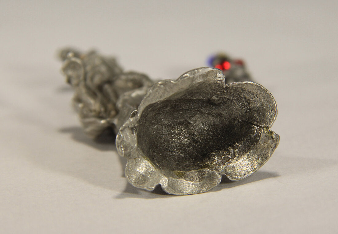 Vintage Pewter Figure Wizard With Torch L010186