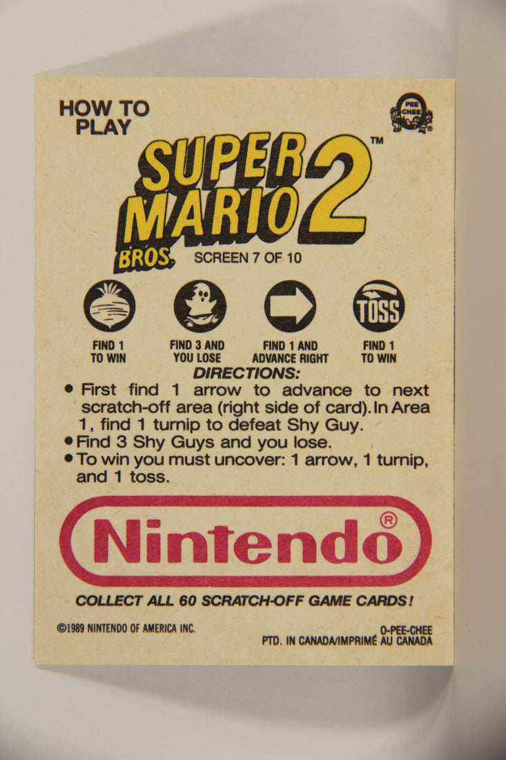 Super Mario Bros 2 Nintendo 1989 Scratch-Off Card Screen #7 Of 10 ENG L010575