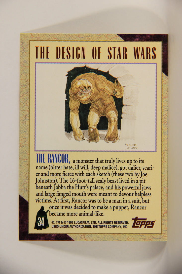 Star Wars Galaxy 1993 Topps Trading Card #34 The Rancor Artwork ENG L010594
