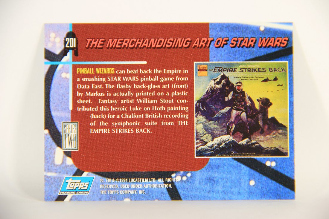 Star Wars Galaxy 1994 Topps Card #201 ESB Pinball Game Glass Artwork ENG L010621