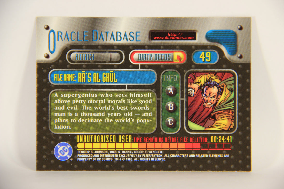 DC Outburst Firepower 1996 Trading Card #49 Ra's Al Ghul Embossed Card L010634