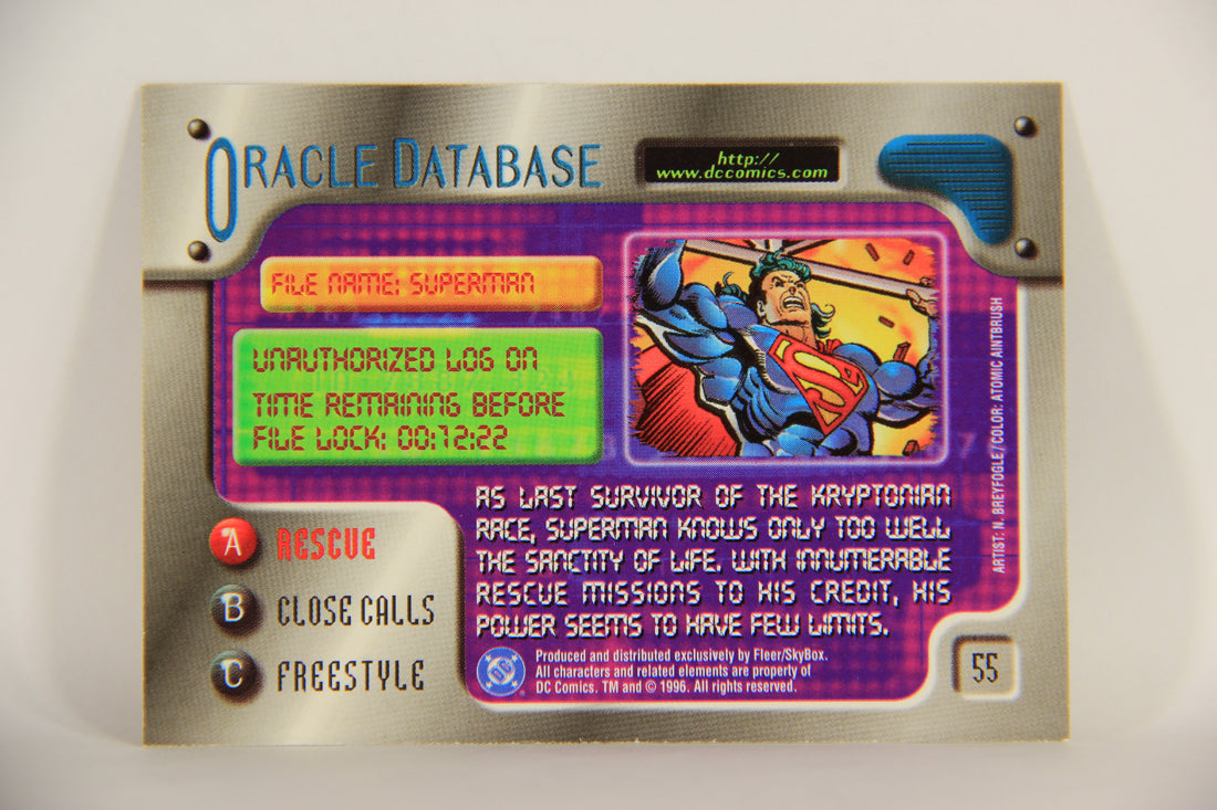 DC Outburst Firepower 1996 Trading Card #55 Superman Embossed Card L010635