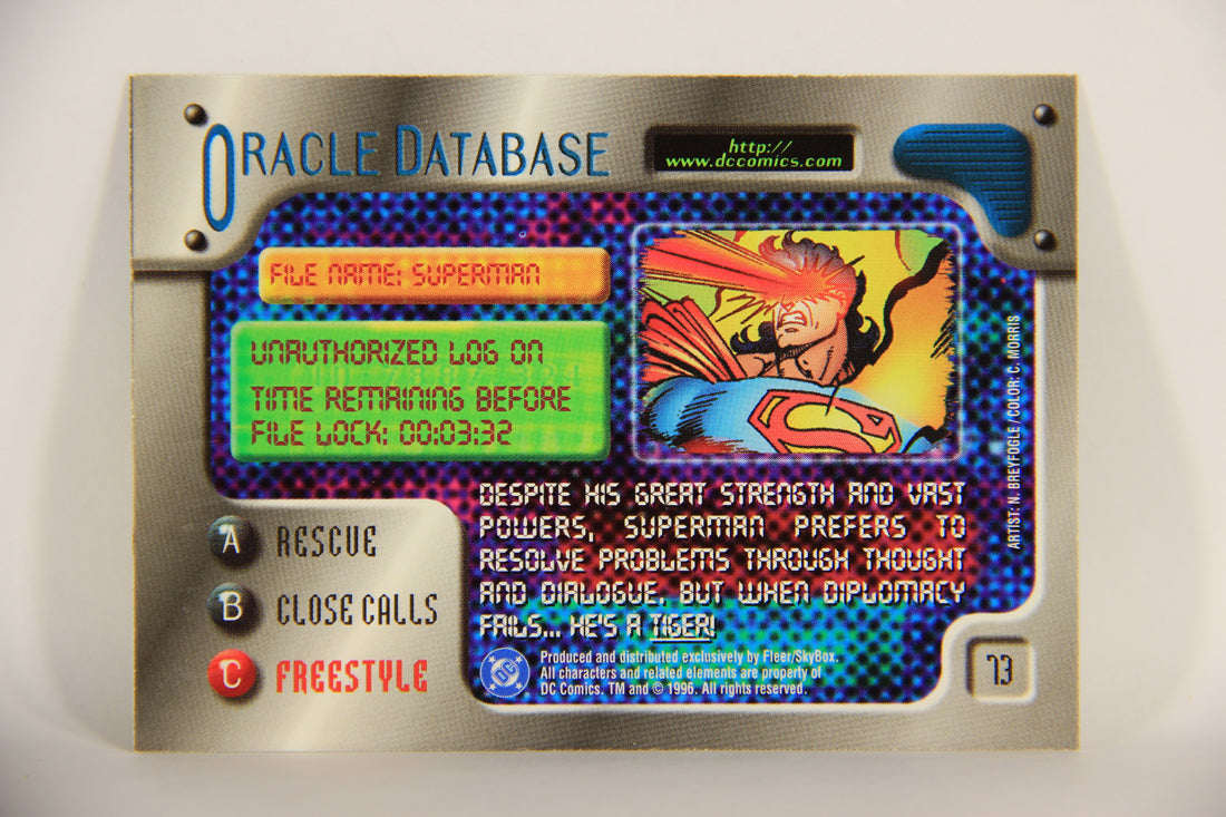 DC Outburst Firepower 1996 Trading Card #73 Superman Embossed Card L010638