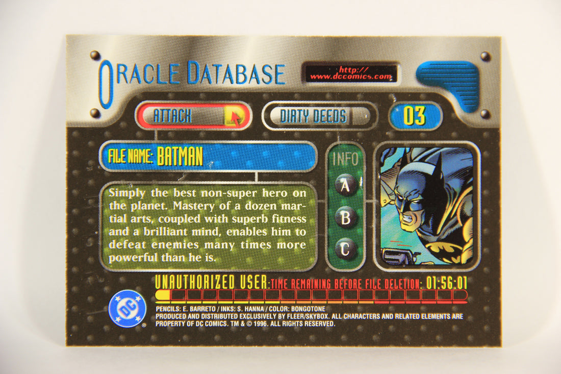 DC Outburst Firepower 1996 Trading Card #3 Batman Embossed Card L010873