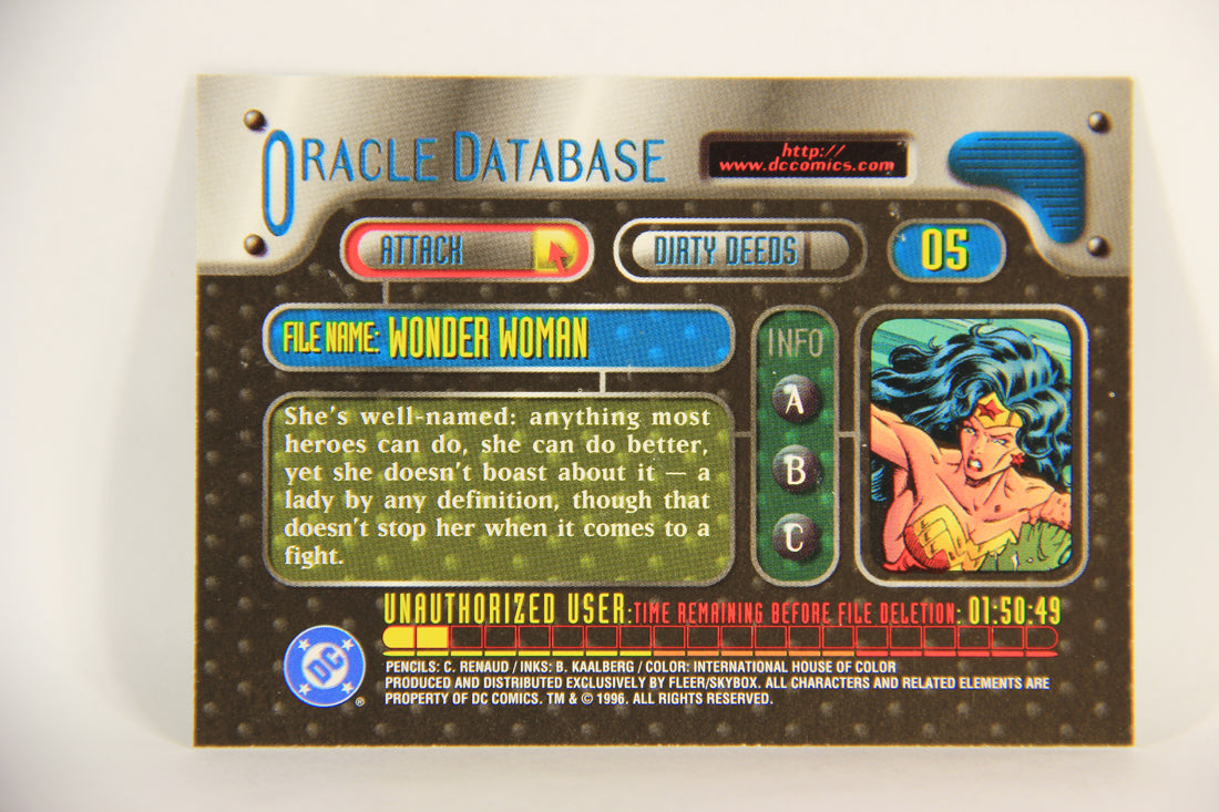 DC Outburst Firepower 1996 Trading Card #5 Wonder Woman Embossed Card L010874