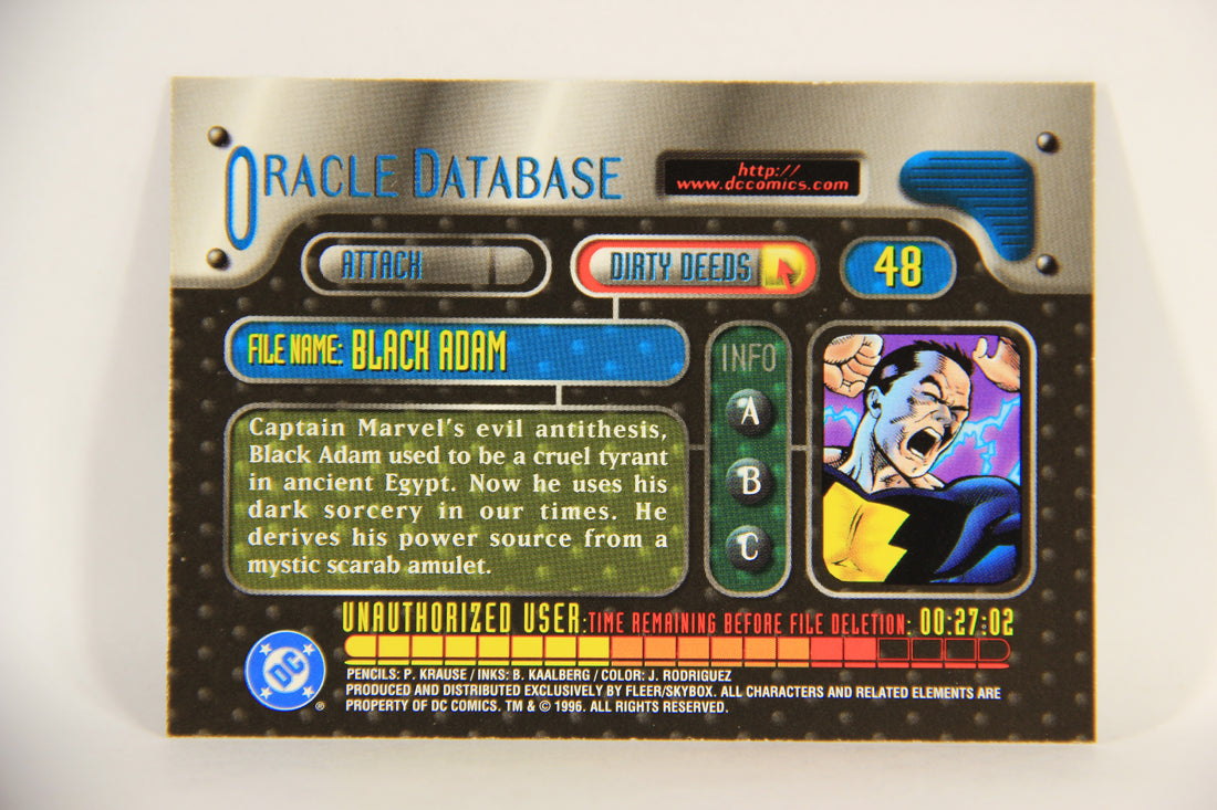 DC Outburst Firepower 1996 Trading Card #48 Black Adam Embossed Card L010879