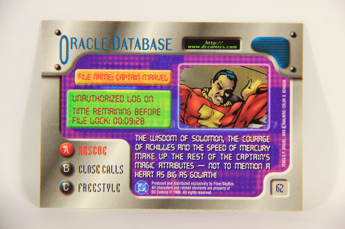 DC Outburst Firepower 1996 Trading Card #62 Captain Marvel Embossed Card L010881