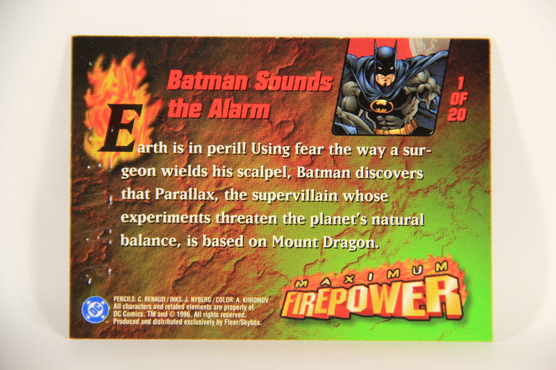DC Outburst Firepower 1996 Card #1 Of 20 Batman Sounds The Alarm Chase L010884
