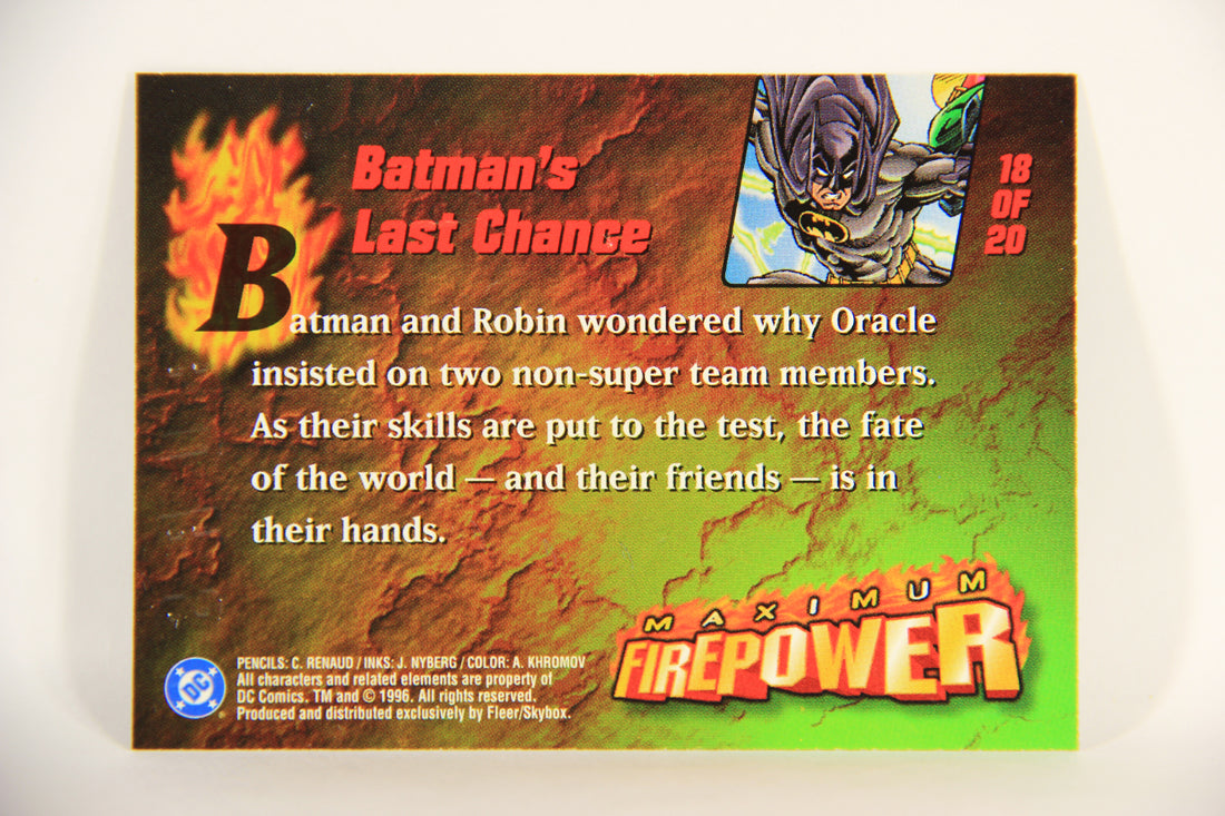 DC Outburst Firepower 1996 Card #18 Of 20 Batman's Last Chance Embossed Chase Card L010889