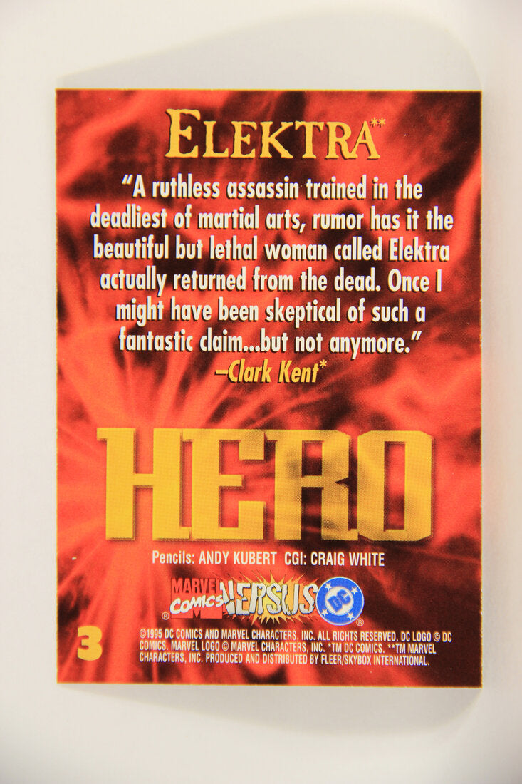 DC Versus Marvel Comics 1995 Trading Card #3 Elektra ENG L010892