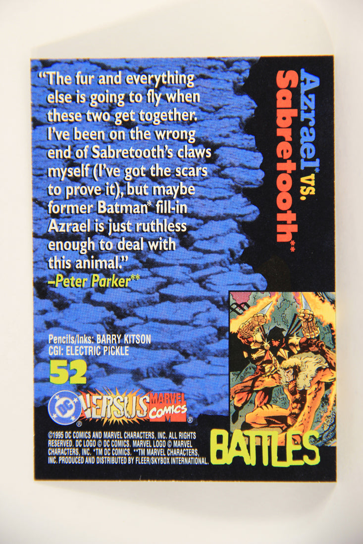 DC Versus Marvel Comics 1995 Trading Card #52 Azrael Vs Sabretooth ENG L010911