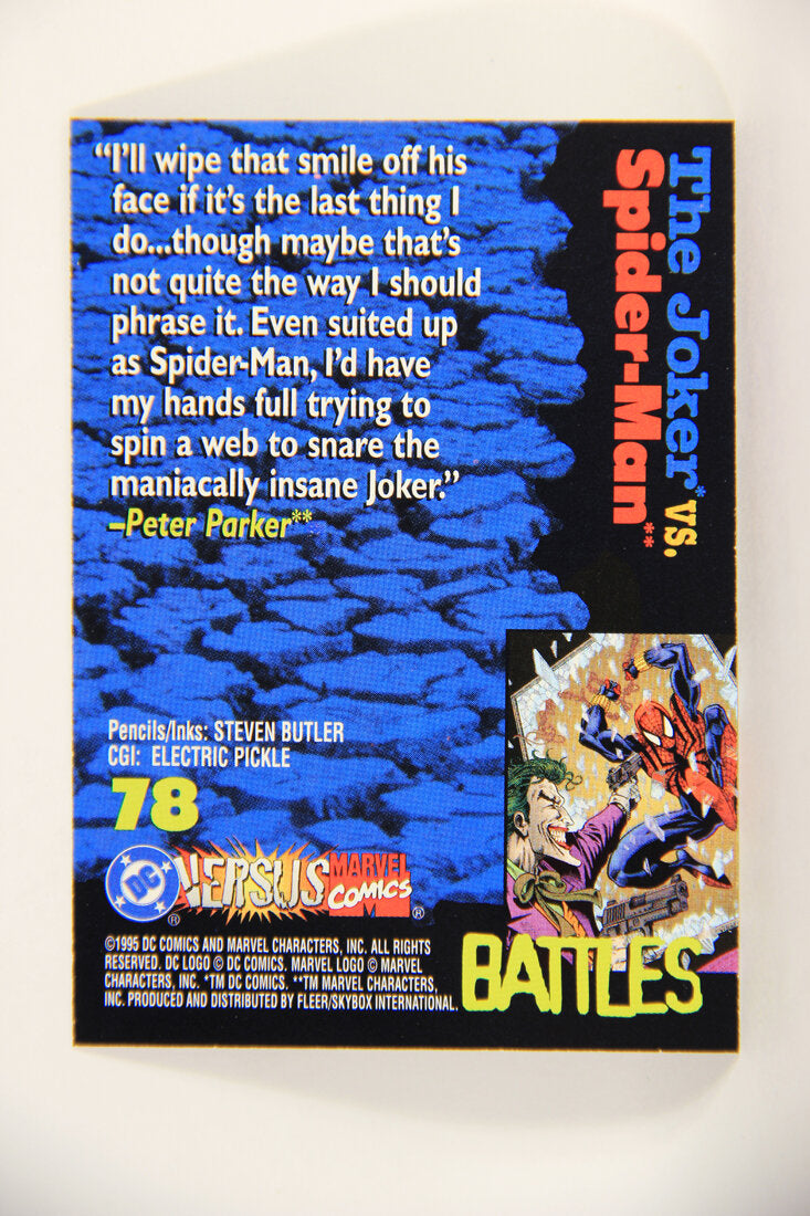 DC Versus Marvel Comics 1995 Trading Card #78 The Joker Vs Spider-Man ENG L010922
