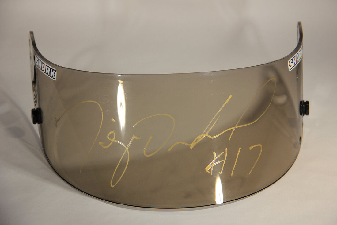 miguel duhamel shoei helmet Miguel Duhamel AMA RSR2 SHARK Helmet Visor Hand Signed And Worn By L01 – AGS Collectibles