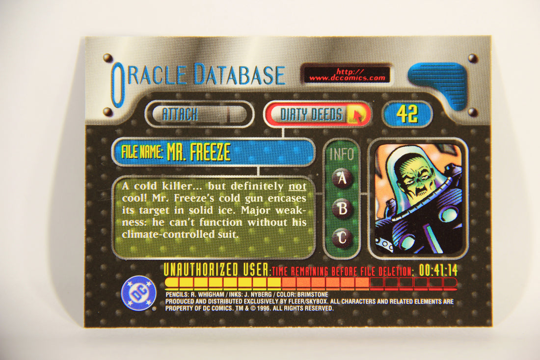 DC Outburst Firepower 1996 Trading Card #42 Mr. Freeze Embossed Card L011505