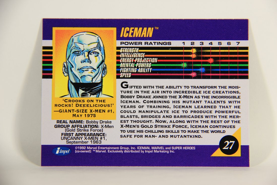 1992 Marvel Universe Series 3 Trading Card #27 Iceman ENG L011890
