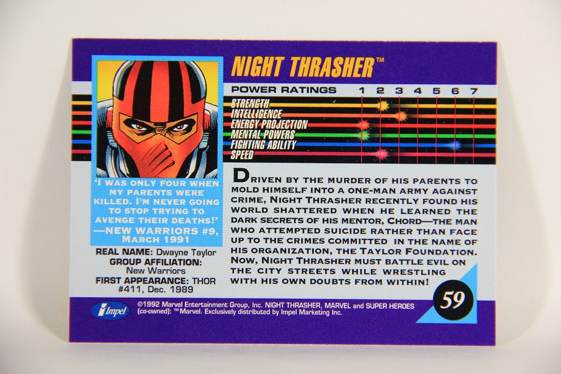 1992 Marvel Universe Series 3 Trading Card #59 Night Thrasher ENG L011922