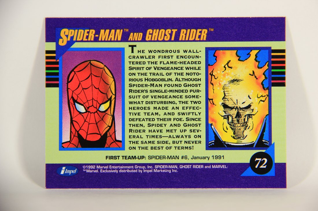 1992 Marvel Universe Series 3 Trading Card #72 Spider-Man And Ghost Rider ENG L011935