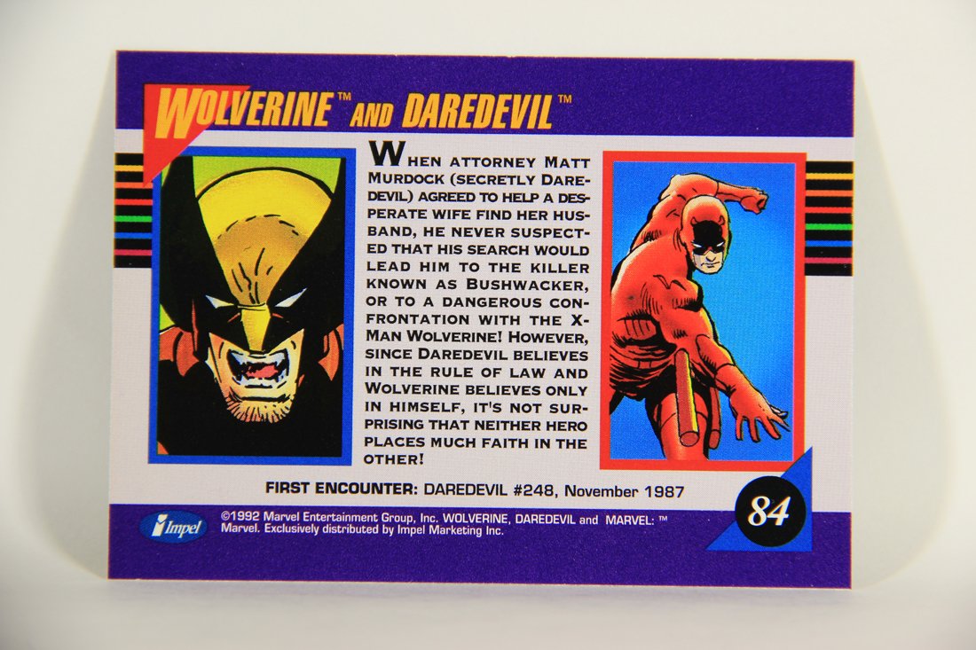 1992 Marvel Universe Series 3 Trading Card #84 Wolverine And Daredevil ENG L011947