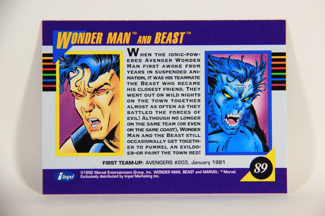 1992 Marvel Universe Series 3 Trading Card #89 Wonder Man And Beast ENG L011952
