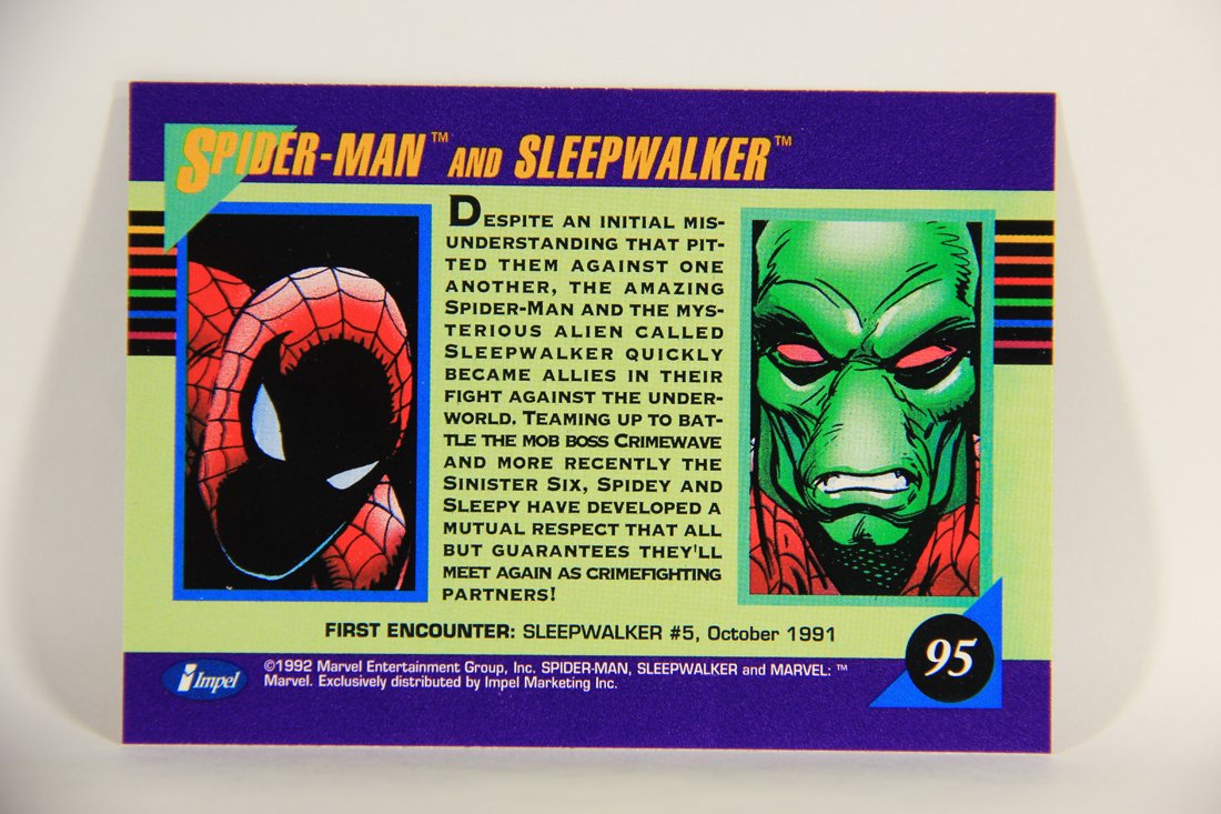 1992 Marvel Universe Series 3 Trading Card #95 Spider-Man And Sleepwalker ENG L011958