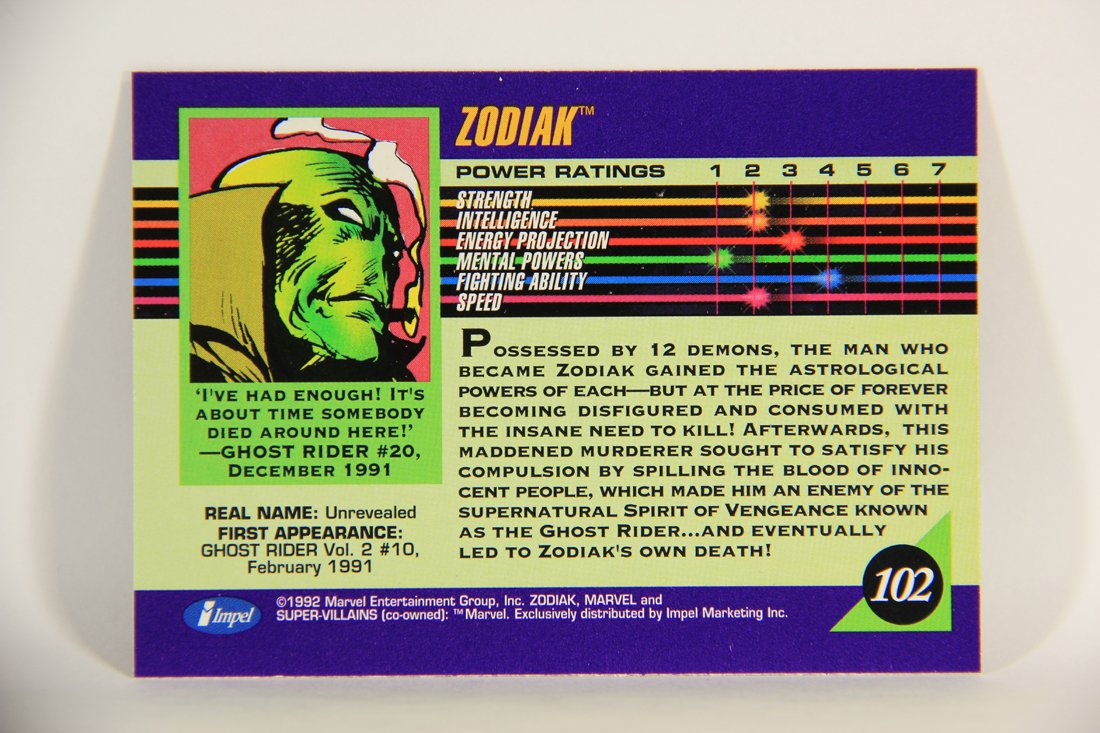 1992 Marvel Universe Series 3 Trading Card #102 Zodiak ENG L011965