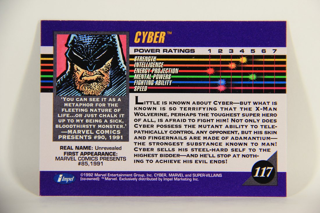 1992 Marvel Universe Series 3 Trading Card #117 Cyber ENG L011980