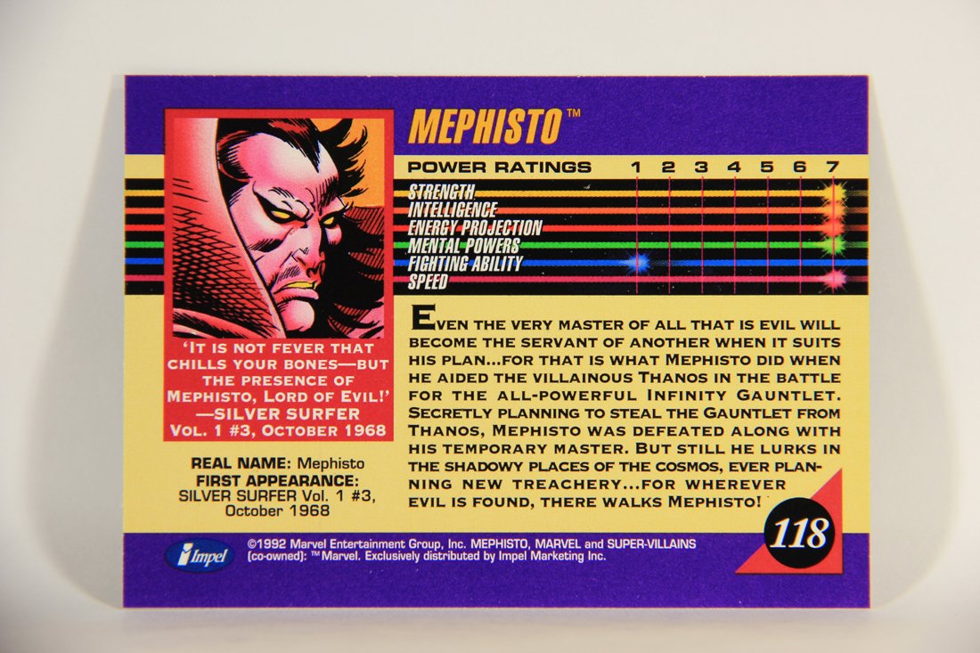 1992 Marvel Universe Series 3 Trading Card #118 Mephisto ENG L011981