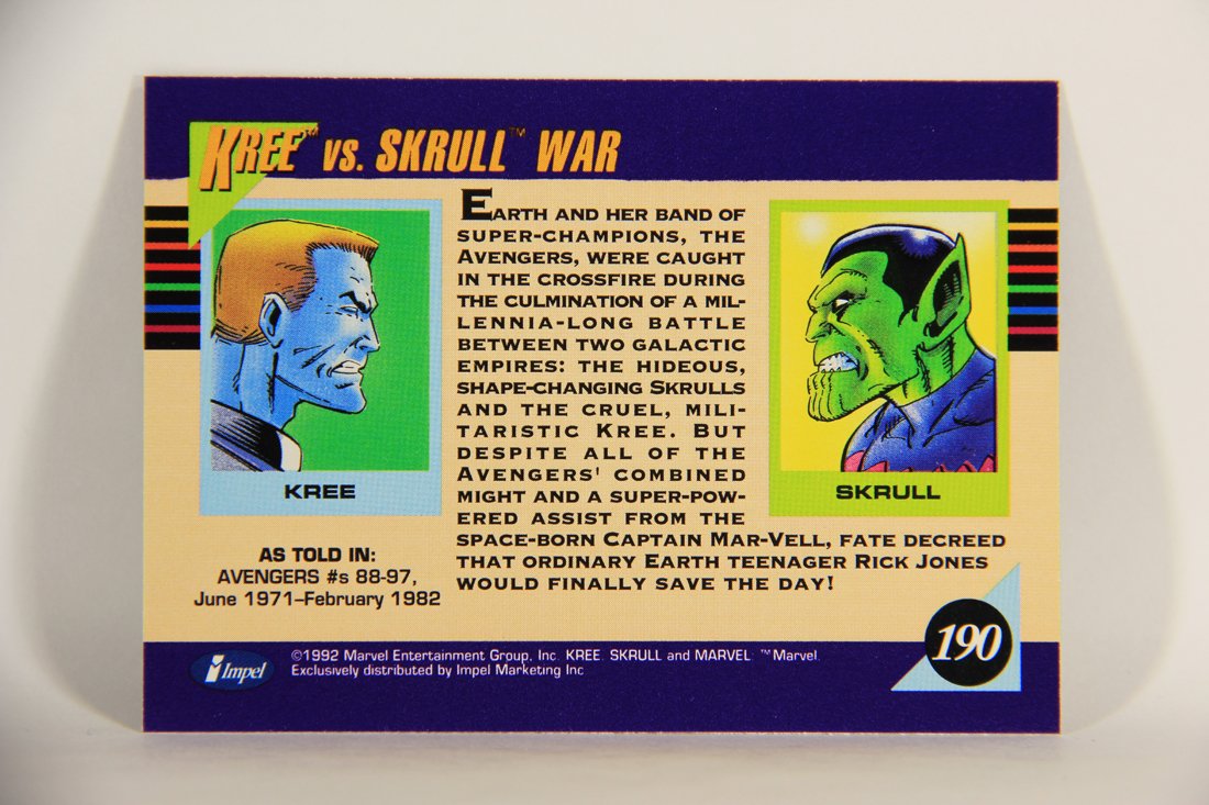 1992 Marvel Universe Series 3 Trading Card #190 Kree Vs. Skrull War ENG L012051