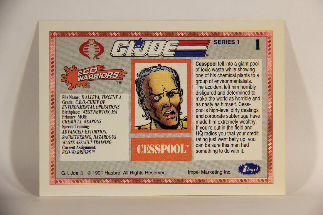 GI Joe 1991 Impel Trading Card #1 Cesspool ENG L012222