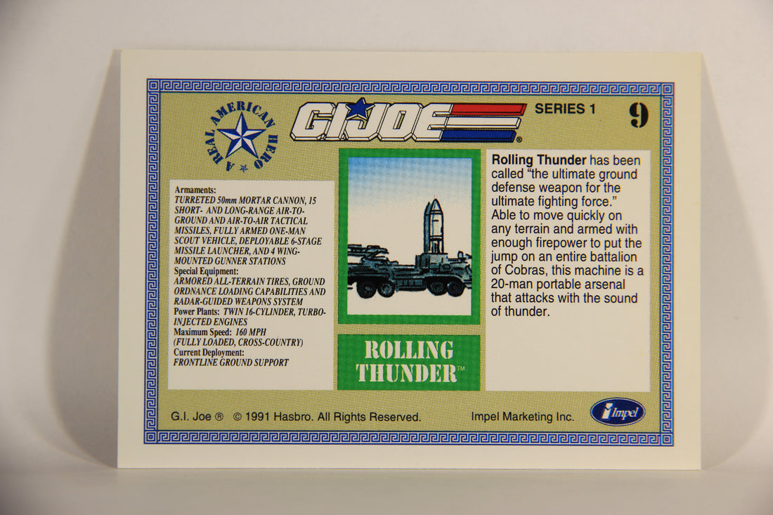 GI Joe 1991 Impel Trading Card #9 Rolling Thunder ENG L012230