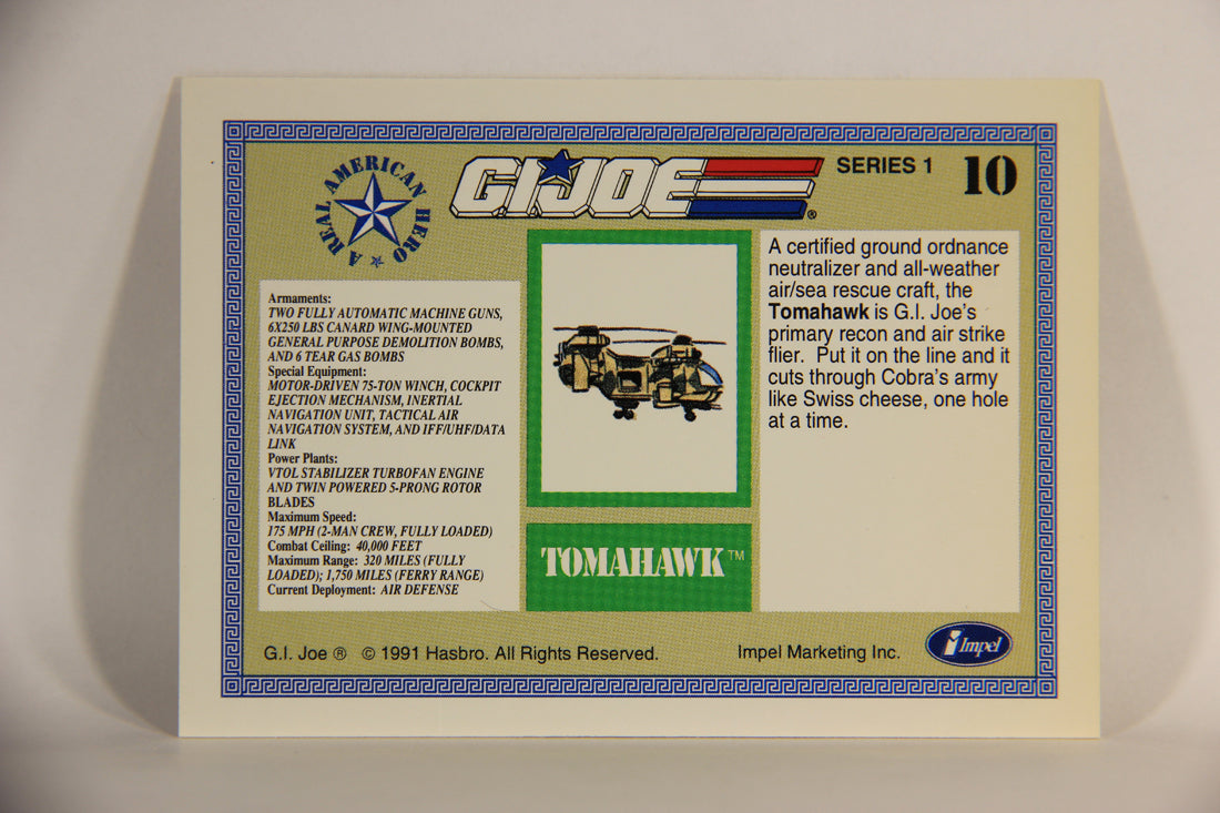 GI Joe 1991 Impel Trading Card #10 Tomahawk ENG L012231