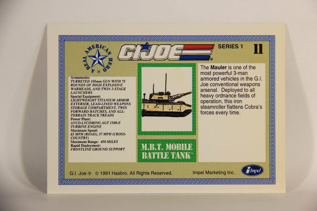 GI Joe 1991 Impel Trading Card #11 M.B.T. Mobile Battle Tank ENG L012232