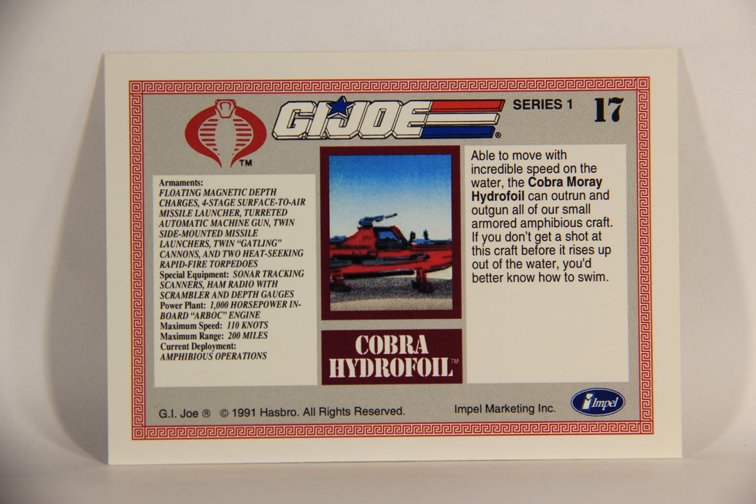 GI Joe 1991 Impel Trading Card #17 Cobra Hydrofoil Moray ENG L012238
