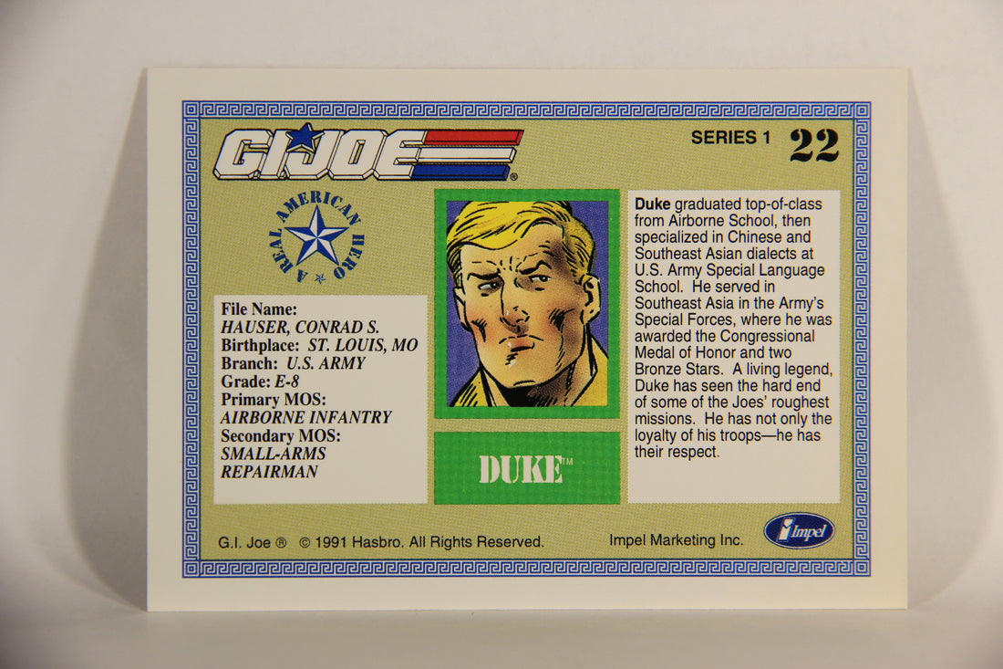 GI Joe 1991 Impel Trading Card #22 Duke ENG L012243