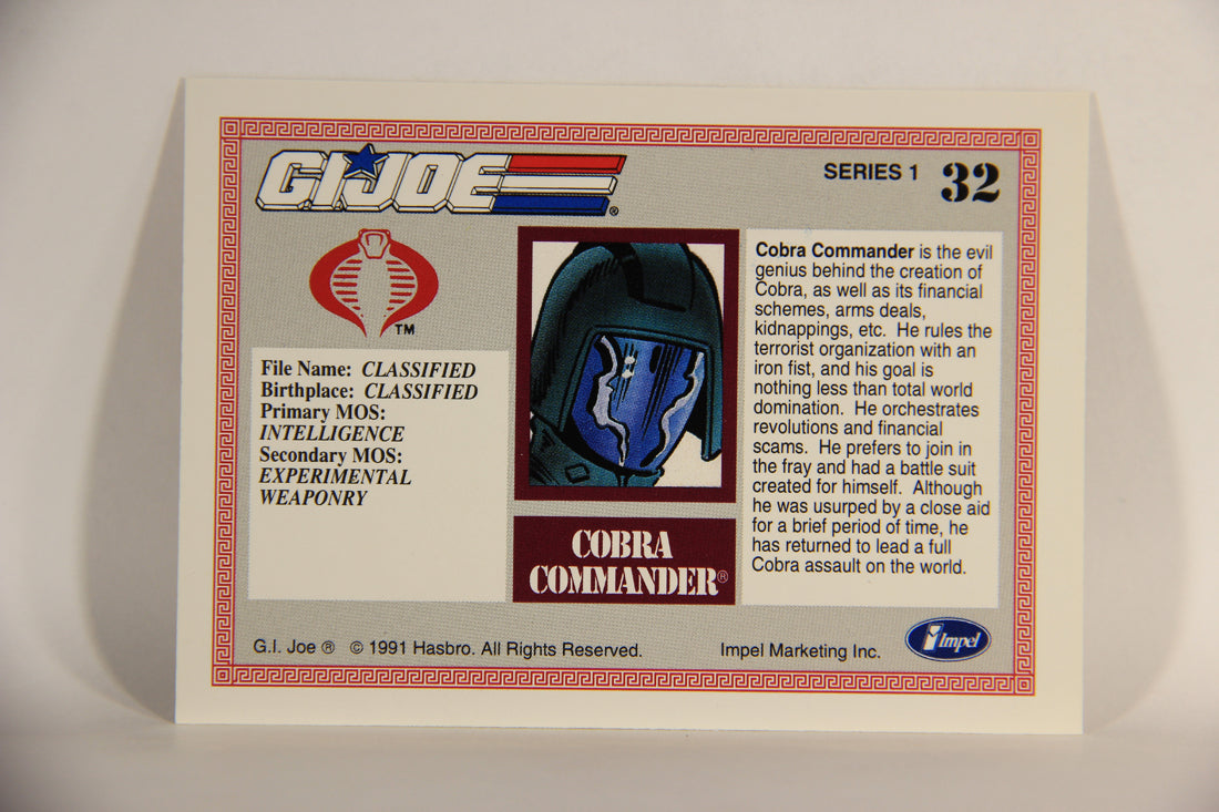GI Joe 1991 Impel Trading Card #32 Cobra Commander ENG L012253