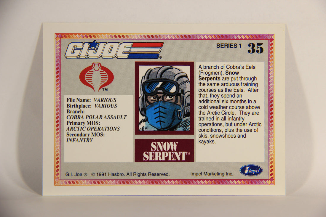 GI Joe 1991 Impel Trading Card #35 Snow Serpent ENG L012256