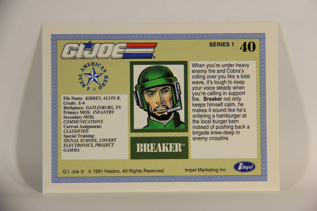 GI Joe 1991 Impel Trading Card #40 Breaker ENG L012261