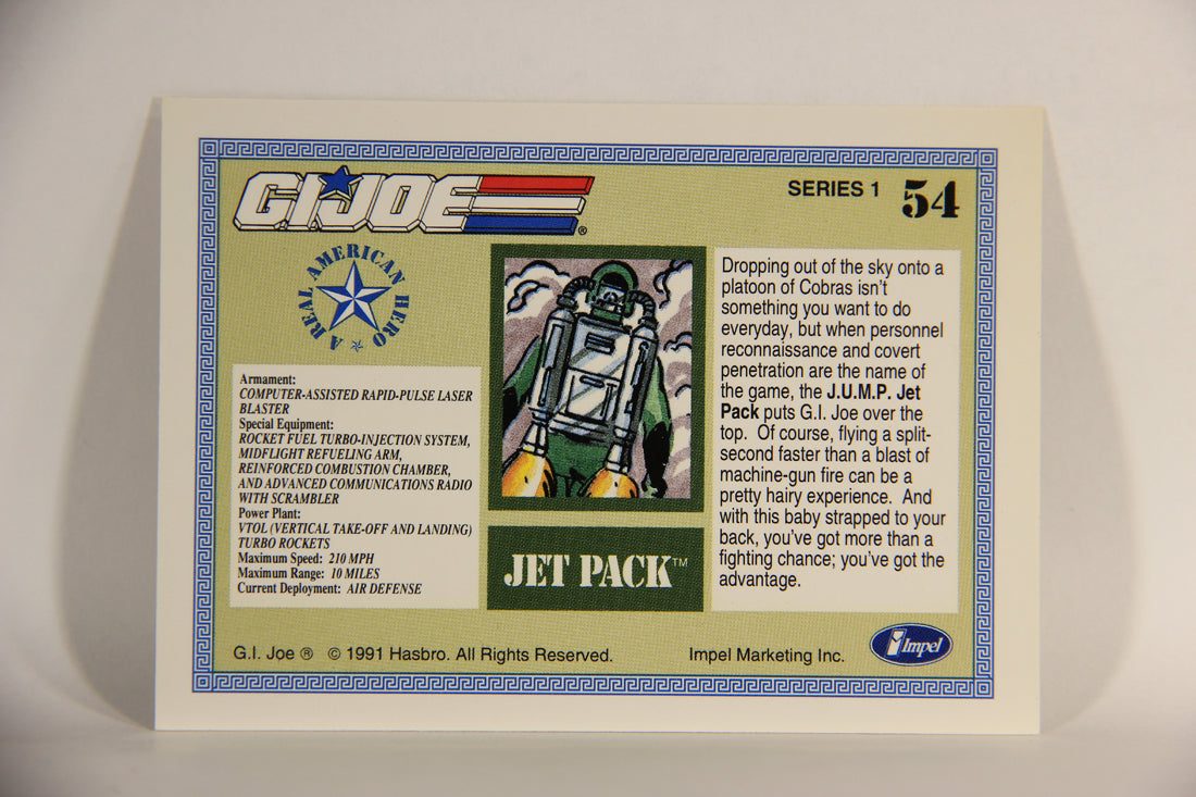 GI Joe 1991 Impel Trading Card #54 Jet Pack J.U.M.P. ENG L012275