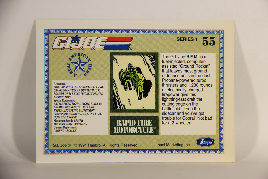 GI Joe 1991 Impel Trading Card #55 Rapid Fire Motorcycle R.A.M. ENG L012276