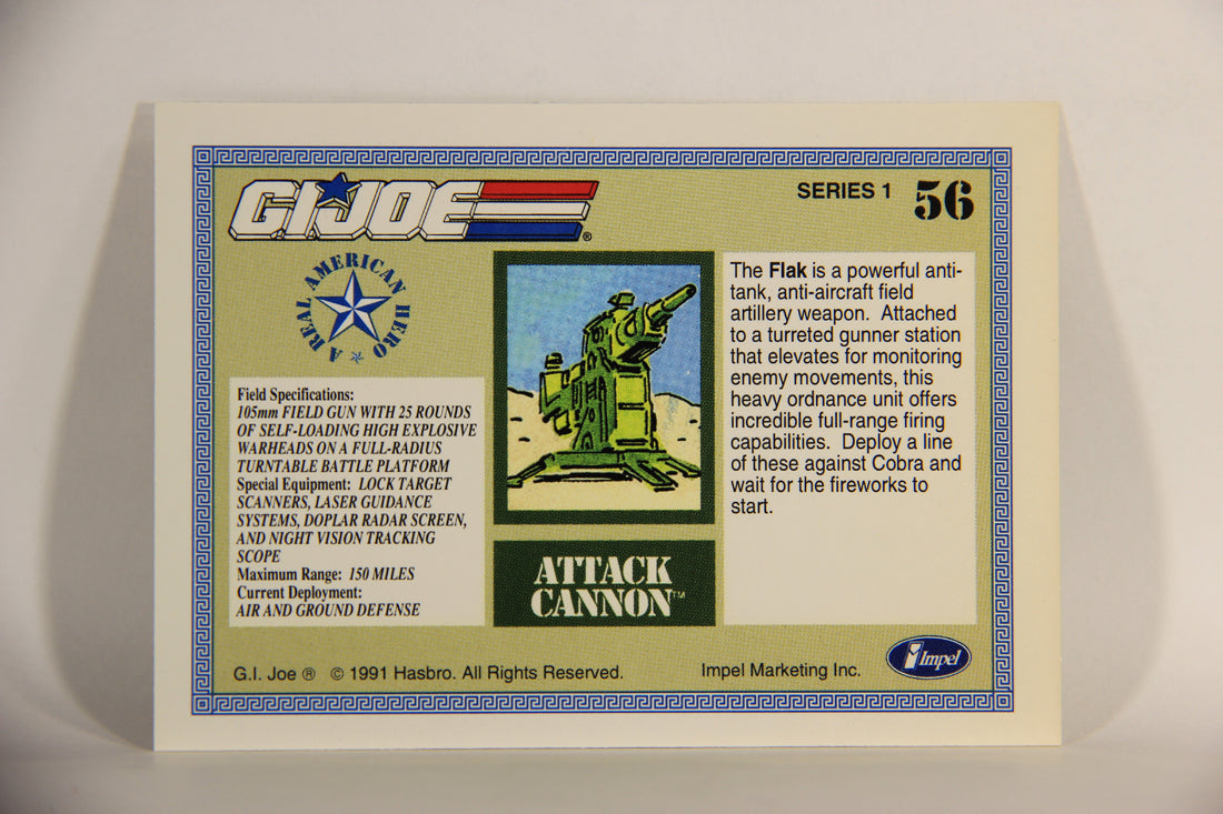 GI Joe 1991 Impel Trading Card #56 Attack Cannon Flak ENG L012277