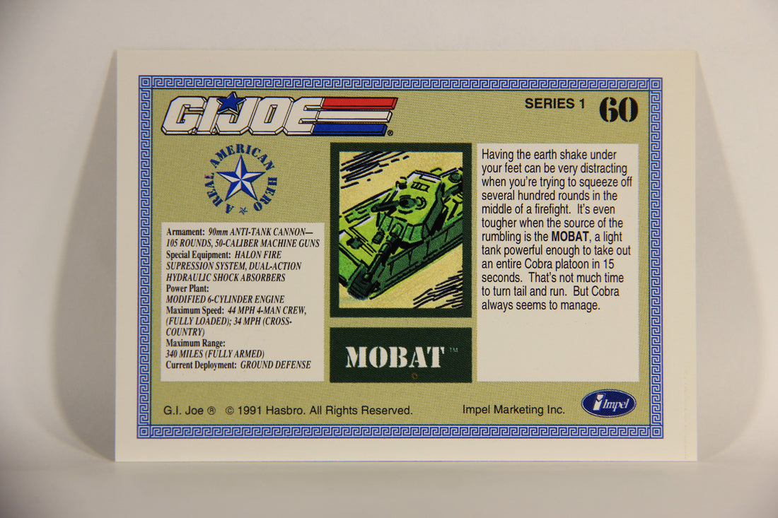 GI Joe 1991 Impel Trading Card #60 Motorized Battle Tank MOBAT ENG L012281