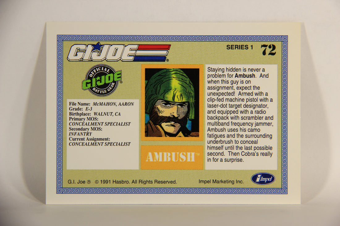 GI Joe 1991 Impel Trading Card #72 Ambush ENG L012293