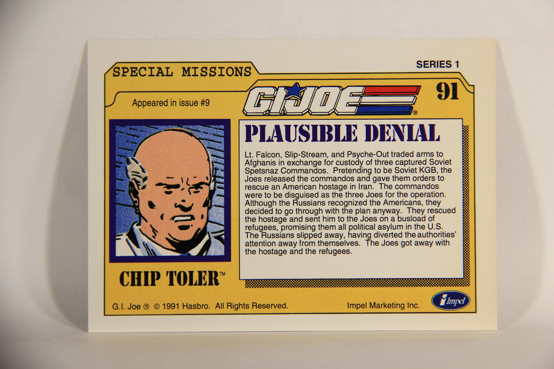 GI Joe 1991 Impel Trading Card #91 Plausible Denial ENG L012312