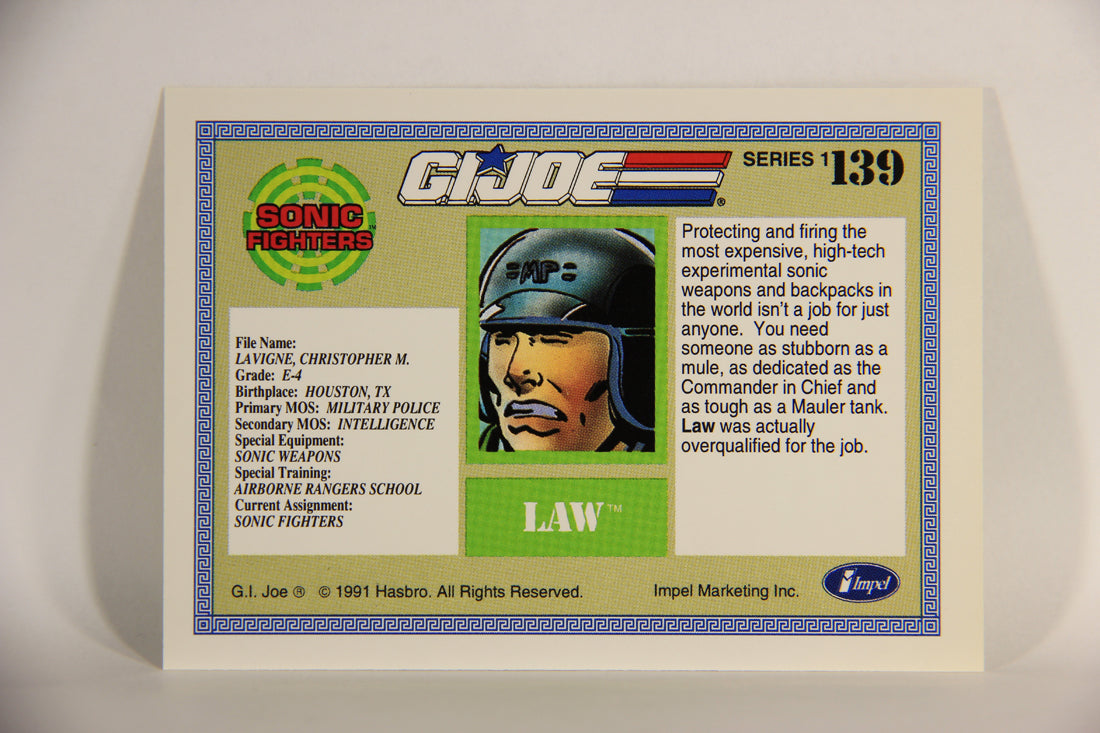 GI Joe 1991 Impel Trading Card #139 Law ENG L012360