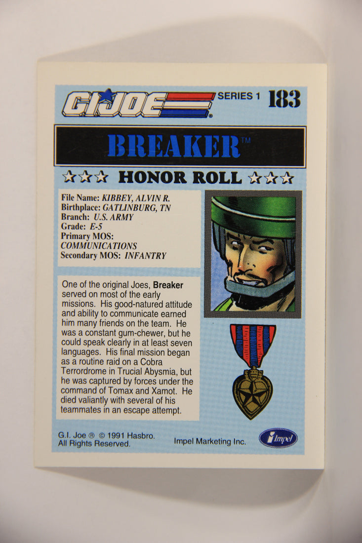 GI Joe 1991 Impel Trading Card #183 Breaker ENG L012404