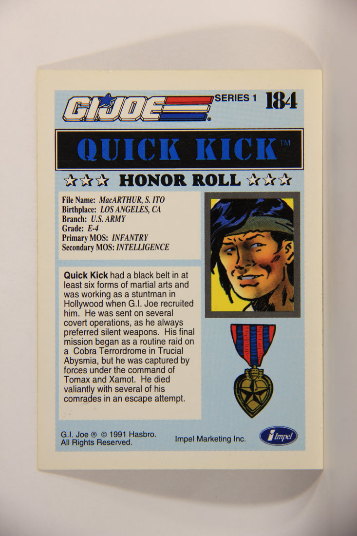 GI Joe 1991 Impel Trading Card #184 Quick Kick ENG L012405