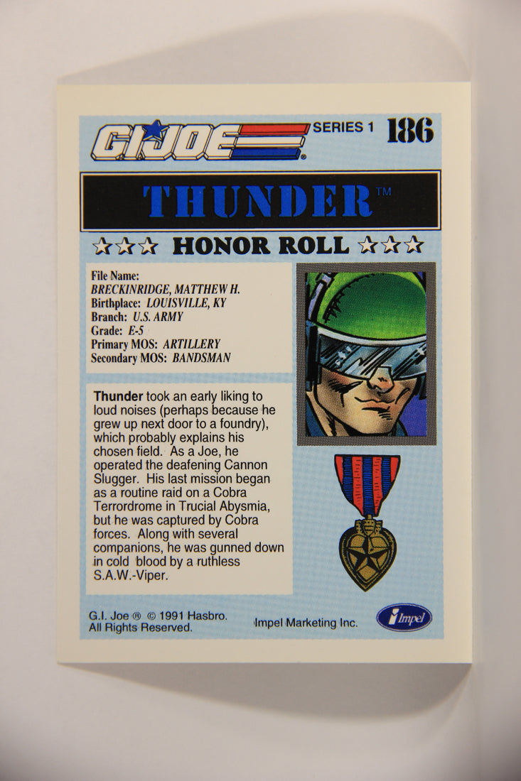 GI Joe 1991 Impel Trading Card #186 Thunder ENG L012407